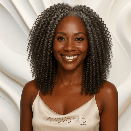 Tissage Weft Gris - Kinky Coily (40% ou 60% de Blanc)