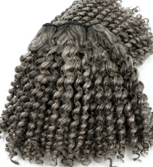 Tissage Weft Gris - Kinky Curly 3B/3C (40%)
